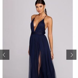 Elisabeth pleated tulle formal dress